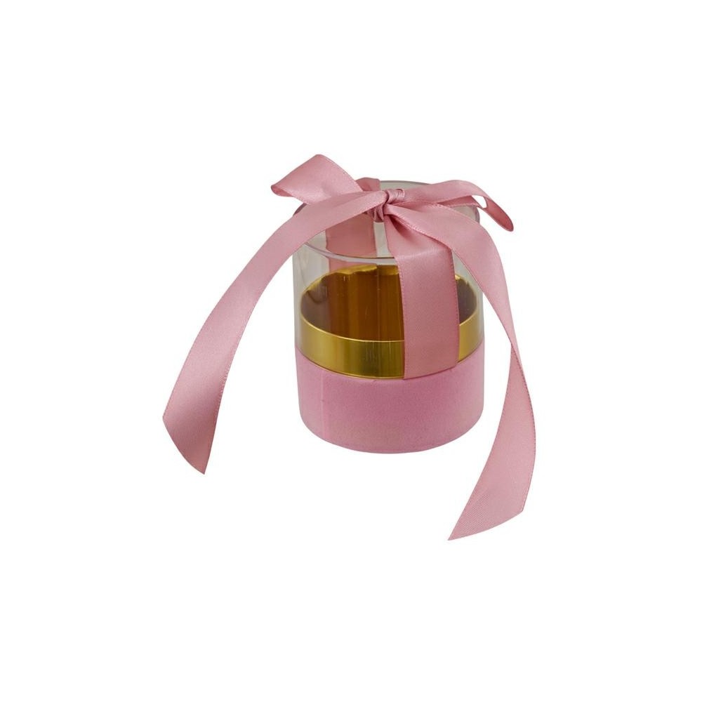 SCATOLA TONDA PICCOLA NASTRO FIOCCO PANNA 6.5X6.5X7